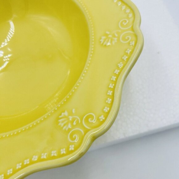 Vera Bradley J Willfred 10.5" Ceramic Serving Bowl Flowers Portugal Yellow - Picture 2 of 8